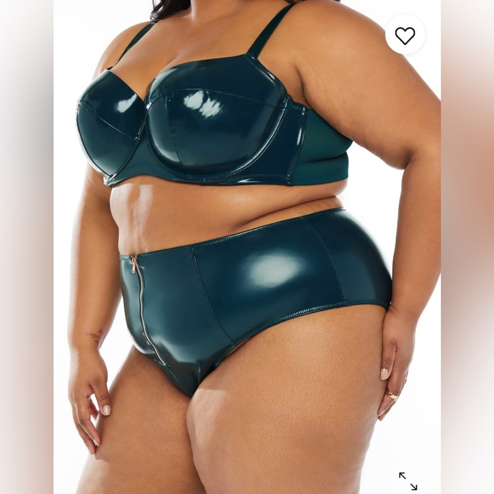 Leather Tease Vinyl Low-Cut Balconette Bra & Booty Short